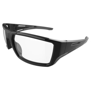 Black and grey with clear lens